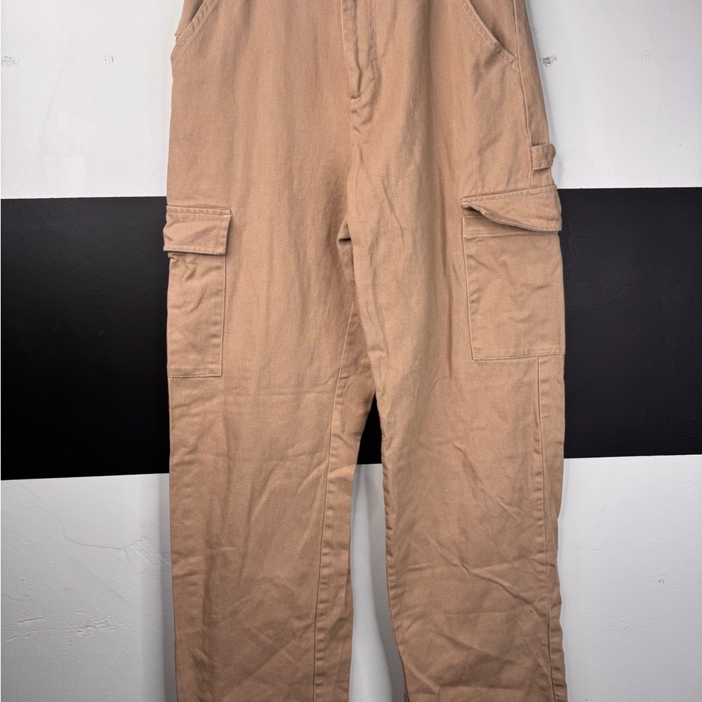Sandy Liang Tan Cargo Pants straight leg